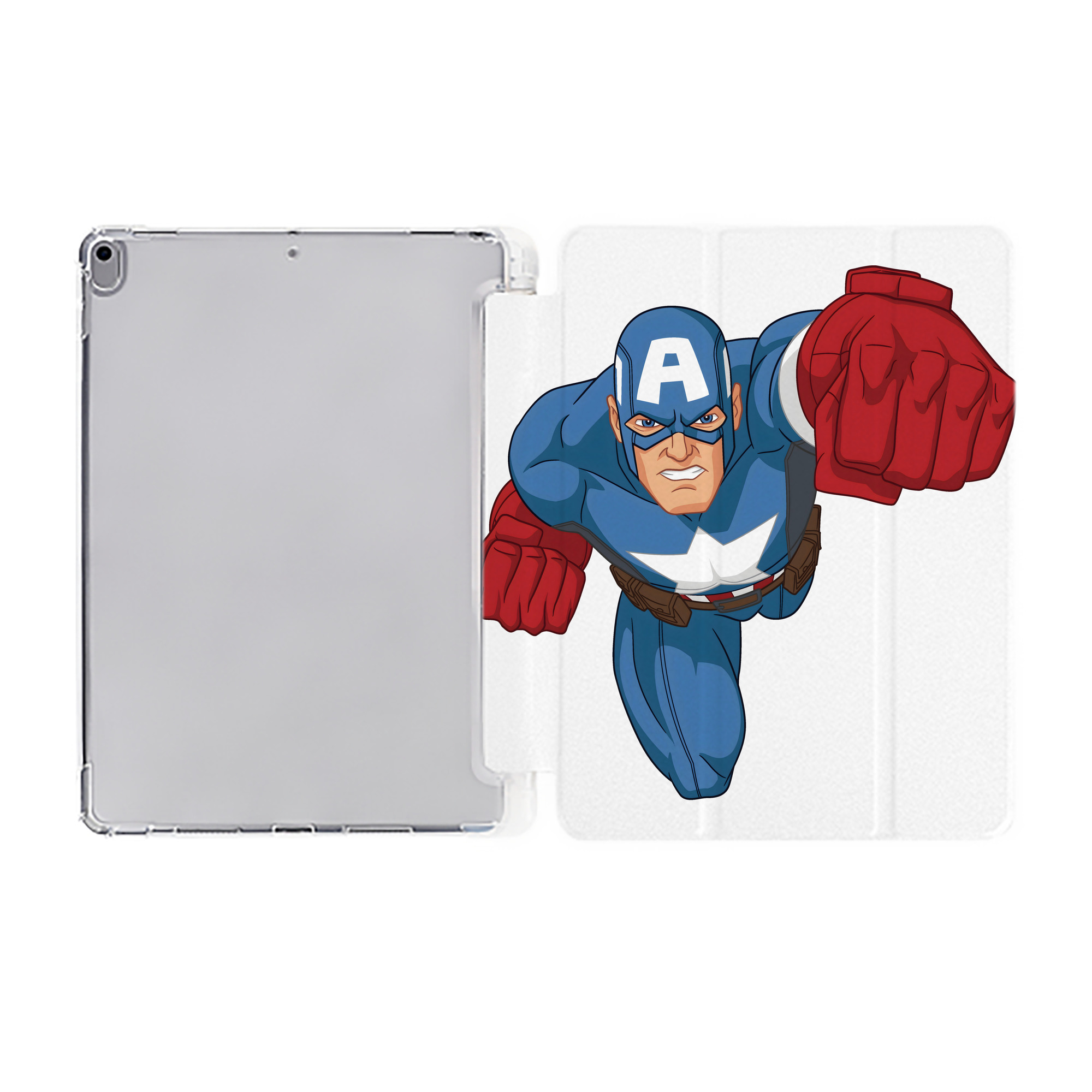 （画像用） アベンジャーズ The Avengers IPad ケース ペン収納付き 三つ折りスタンド PUレザー×シリコン 対応機種9.5/10.5/10.9インチ